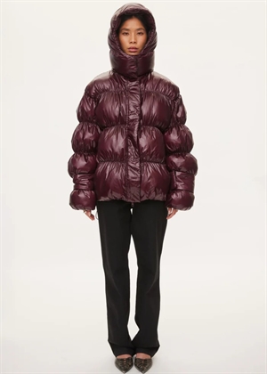Active hood jakke Dark Burgundy Oval Square 